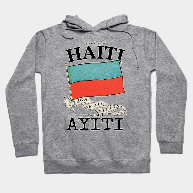 Antique Flag of Haiti Hoodie by KewaleeTee